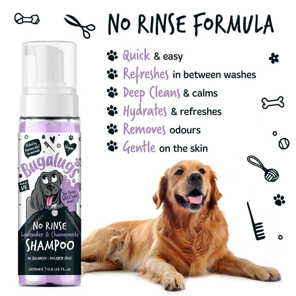 Bugalugs bezoplachový šampón (levanduľa a harmanček) pre psy - 200ml - Pupple - Parfém pre psov