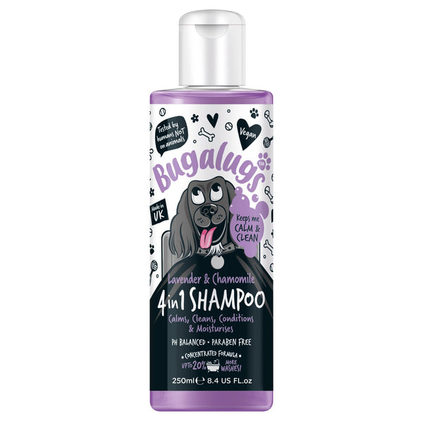 Bugalugs Pet Shampoo 4 in 1 (Lavander & Chamomile)- 250ml - Pupple -